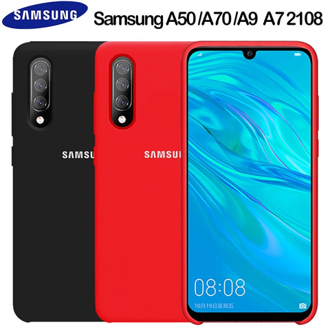 Samsung A50 Case Original Liquid Silicone Soft Protection Back Cover Samsung Galaxy A70 A50 A30 A10 A8 A6 Plus A9 A7 2018 Case