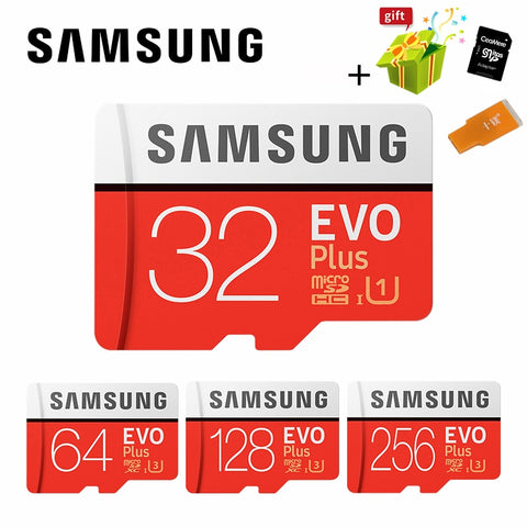 SAMSUNG Microsd Card 256G 128GB 64GB 32GB 16GB 8GB 100Mb/s Class10 U3 U1 SDXC Grade EVO+ Micro SD Card Memory Card TF Flash Card