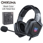 ONIKUMA K8 PS4 Headset casque Wired PC Gamer Stereo Gaming Headphones with Microphone LED Lights for XBox One/Laptop Tablet